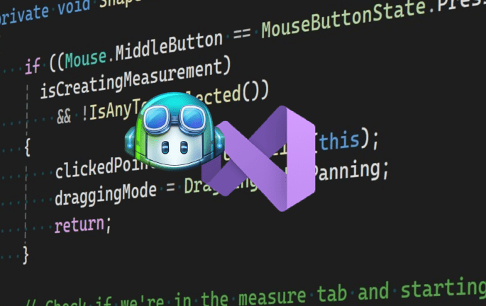 Code with the GitHub Copilot mascot and the Visual Studio 2022 logo